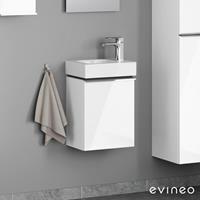 Evineo ineo4 Handwaschbeckenunterschrank mit 1 Tür, mit Griff, BE0215WH