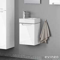Evineo ineo5 Handwaschbeckenunterschrank mit 1 Tür, mit Griffmulde, BE0316WH