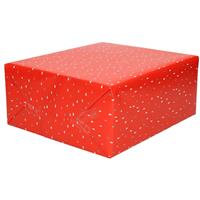 Shoppartners 1x Rollen Inpakpapier/cadeaupapier rood met gekleurde druppels print 200 x 70 cm -