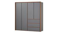 Playboy Kleiderschrank  Victoria ¦ grau ¦ Maße (cm): B: 200 H: 212 T: 67  - Möbel Kraft