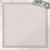 Bilderwelten Vinyl-Teppich - Quadratische Kacheln mit Bordüre - Quadrat 1:1 