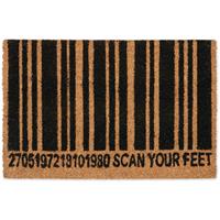 RELAXDAYS Fußmatte Kokos, Barcode-Motiv, 60 x 40 cm, rutschfester Fußabtreter, Türvorleger innen & außen, natur/schwarz