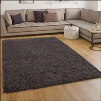 PACO HOME Shaggy Hochflor Langflor Teppich Sky Einfarbig in Anthrazit 40x60 cm