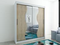 Mobistoxx Kast MADERA 2 schuifdeuren 180 cm wit/sonoma