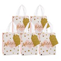 Cepewa Pakket van 12x stuks papieren bruiloft giftbags/cadeau tasjes wit 11 x 14 x 6 cm cm -