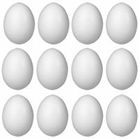 Rayher hobby materialen Pakket van 12x stuks piepschuim eieren 10 cm -