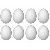 Rayher hobby materialen Pakket van 8x stuks piepschuim eieren 10 cm -