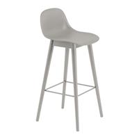 Muuto Fiber Barkruk Wood Base Backrest