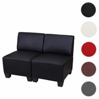 HWC Mendler Modular 2-Sitzer Sofa, schwarz ohne Armlehnen