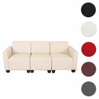 HWC Mendler Modular 3-Sitzer Sofa Couch Lyon creme
