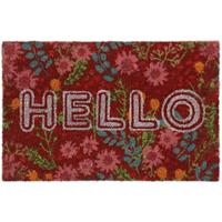 RELAXDAYS Fußmatte Kokos, Hello Schriftzug & Blumen-Motiv, Kokosmatte 40x60 cm, wetterfest, Türmatte innen & außen, bunt