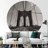 K&L WALL ART Runde Fototapete Brooklyn Bridge Tapete Vintage Vliestapete Vintage Deko Ã 140 cm