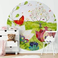 K&L WALL ART Runde Fototapete Blanz Kinder Tapete Sommerwiese Vliestapete Schlafzimmer Deko Ã 140 cm