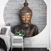 K&L WALL ART Runde Fototapete Feng-Shui Tapete Buddha Vliestapete Yoga Meditation Wand Deko Ã 140 cm