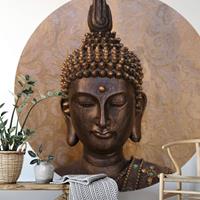 K&L WALL ART Runde Fototapete Buddha Tapete Feng-Shui Deko Vliestapete Wellness Wandbild Ã 140 cm