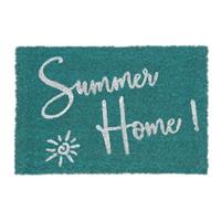 Relaxdays Kokos FuÃŸmatte Summer Home blau/weiÃŸ