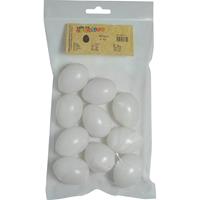 Merkloos 10x stuks hobby knutselen eieren van plastic 4,5 cm -