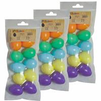 Merkloos 30x stuks gekleurde hobby knutselen eieren van plastic 4,5 cm -