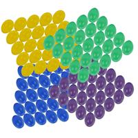 Merkloos 100x stuks multi-color hobby knutselen paaseieren van plastic 4.5 cm -