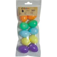 Merkloos 10x stuks gekleurde hobby knutselen eieren van plastic 4,5 cm -