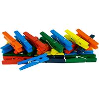 100x stuks multi-color kleur hobby knutselen mini knijpers/knijpertjes 4.5 cm -