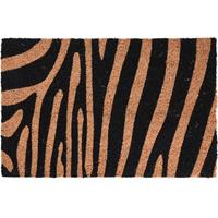 Merkloos 1x Dieren thema deurmatten/buitenmatten kokos tijger/zebra strepen x 59 cm -