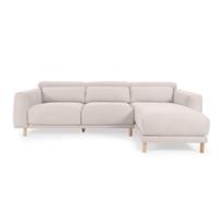 Kave Home Loungebank Singa Rechts, Chenille - Wit