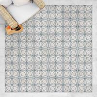 Bilderwelten Vinyl-Teppich - Fliesenmuster Stern Geometrie graublau - Quadrat 1:1 GrÃ¶ÃŸe HxB: 40cm x 40cm