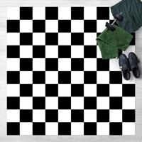 Bilderwelten Vinyl-Teppich - Geometrisches Muster Schachbrett Schwarz WeiÃŸ - Quadrat 1:1 GrÃ¶ÃŸe HxB: 40cm x 40cm