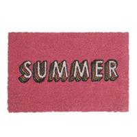 Relaxdays Kokos FuÃŸmatte Summer pink/weiÃŸ