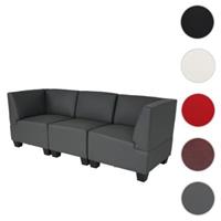 HWC Mendler Modular 3-Sitzer Sofa grau