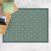 Bilderwelten Vinyl-Teppich - Art Deco Vorhang Muster mit Rahmen - Querformat 3:4 GrÃ¶ÃŸe HxB: 45cm x 60cm