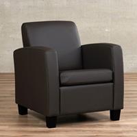 ShopX Leren fauteuil joy bruin, bruin leer, bruine stoel