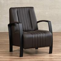 ShopX Leren fauteuil glamour bruin, bruin leer, bruine stoel