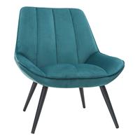 MILIBOO Designer-Sessel aus petrolblauem Samt BILLIE - Ente blau