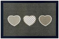 HANSE Home Fußmatte »Three Hearts«, , rechteckig, Höhe 7 mm, Herzen, Waschbar, Gemustert, Rutschhemmend, Robust, Pflegeleicht, Eingang