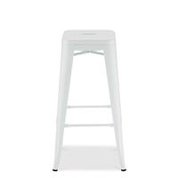 Möbel4Life Weiße Barhocker aus Stahl Industriedesign (4er Set)