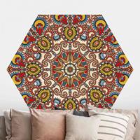 Klebefieber Hexagon Fototapete selbstklebend Farbiges Mandala