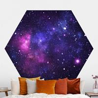 Klebefieber Hexagon Fototapete selbstklebend Galaxie