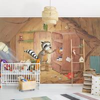 Klebefieber Fototapete Kinderzimmer Wassili Waschbär - Wassili am Küchenschrank