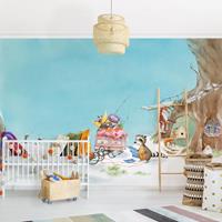 Klebefieber Fototapete Kinderzimmer Wassili Waschbär - Wassili zieht um