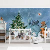 Klebefieber Fototapete Kinderzimmer Wassili Waschbär - Das Weihnachtsfest