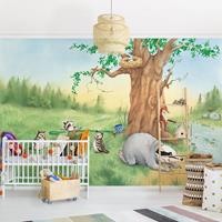 Klebefieber Fototapete Kinderzimmer Wassili Waschbär - Sibelius plant den Fahrstuhlbau