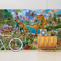 Klebefieber Fototapete T-Rex und Parasaurolophus