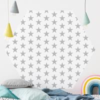 Klebefieber Hexagon Fototapete selbstklebend Große graue Sterne auf Weiß