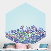 Klebefieber Hexagon Mustertapete selbstklebend Sommerlicher Blütentraum