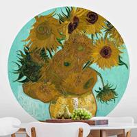 Klebefieber Runde Fototapete selbstklebend Vincent van Gogh - Vase mit Sonnenblumen