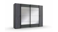 Stylefy Mailand Schwebetürenschrank Digi Steel Optik Graphit