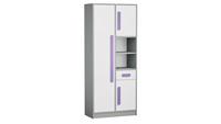 Stylefy Gael Kleiderschrank III Weiß Grau Violett