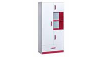 Stylefy Taira III Kleiderschrank Weiß Rosa